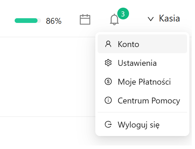 Przejdź do ustawień konta